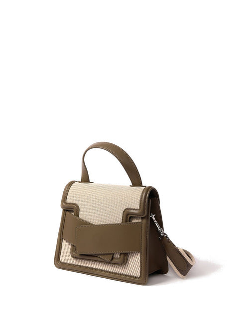 Load image into Gallery viewer, Evelyn Bag in Canvas and Genuine Leather, Gray by Bob Oré
