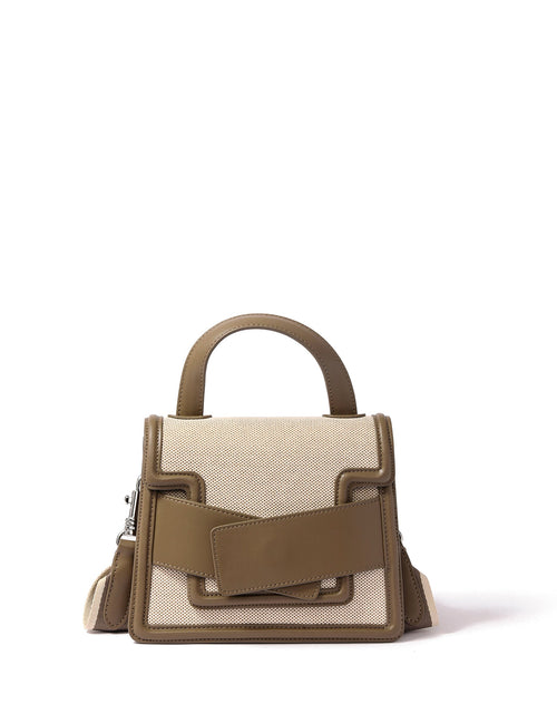 Load image into Gallery viewer, Evelyn Bag in Canvas and Genuine Leather, Gray by Bob Oré
