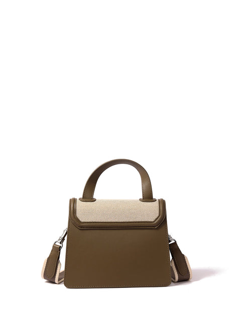 Load image into Gallery viewer, Evelyn Bag in Canvas and Genuine Leather, Gray by Bob Oré
