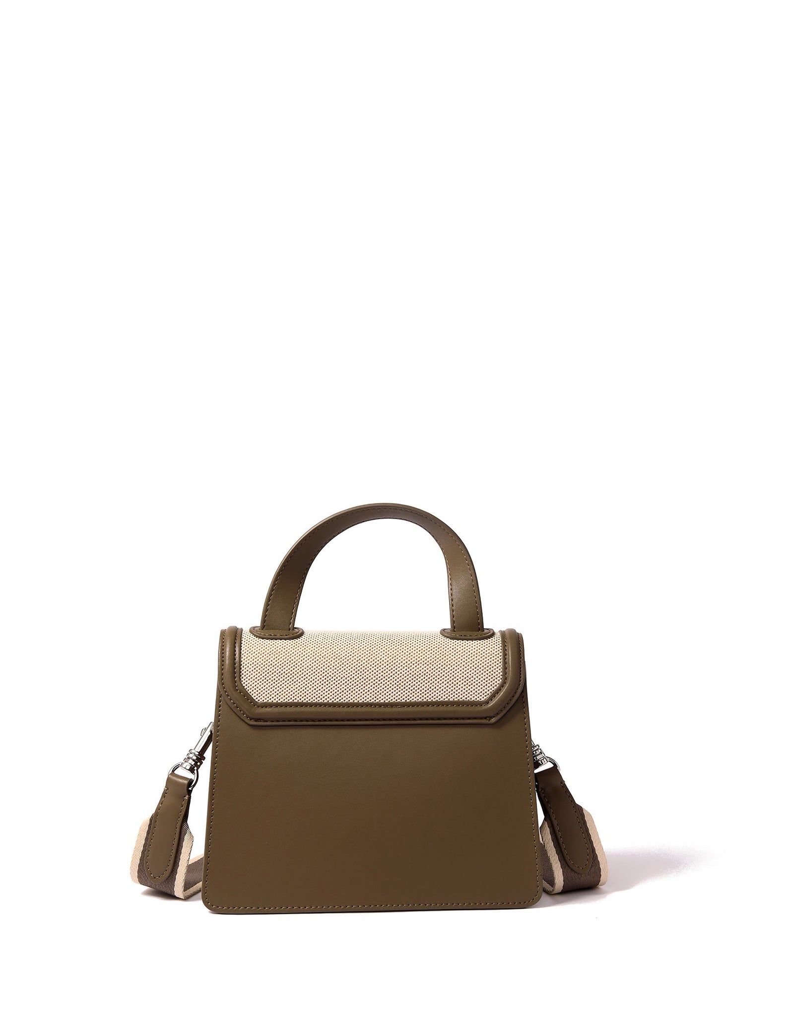 Evelyn Bag in Canvas and Genuine Leather, Gray by Bob Oré