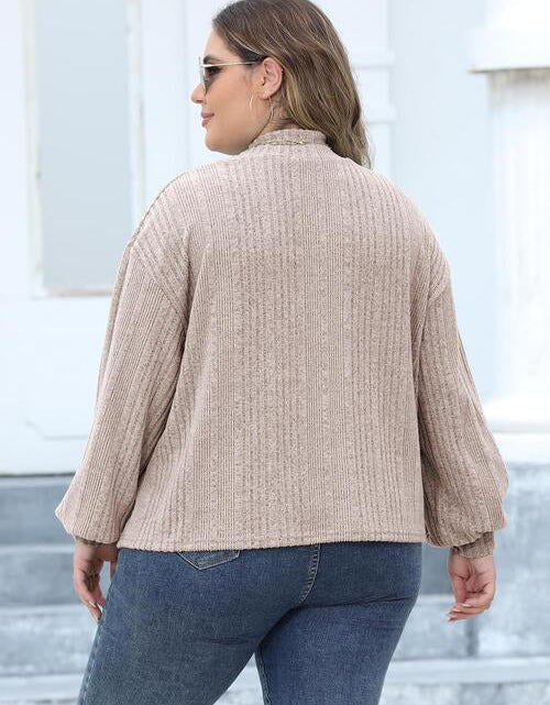 Load image into Gallery viewer, Plus Size Mock Neck Long Sleeve Knit Top
