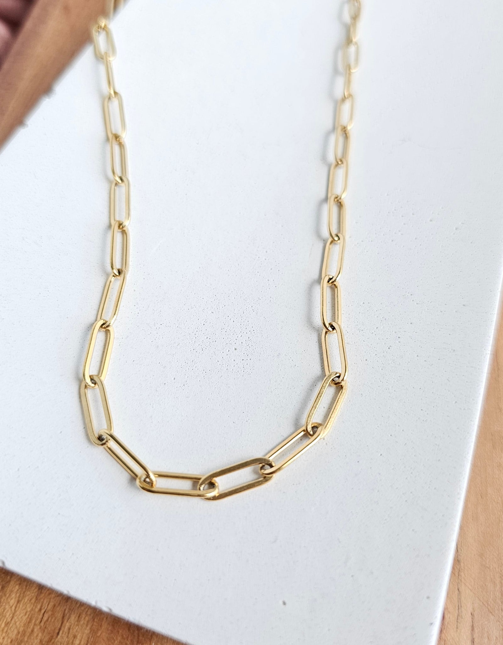 Luxe Gold Paper Clip Chain - 18" by Spiffy & Splendid