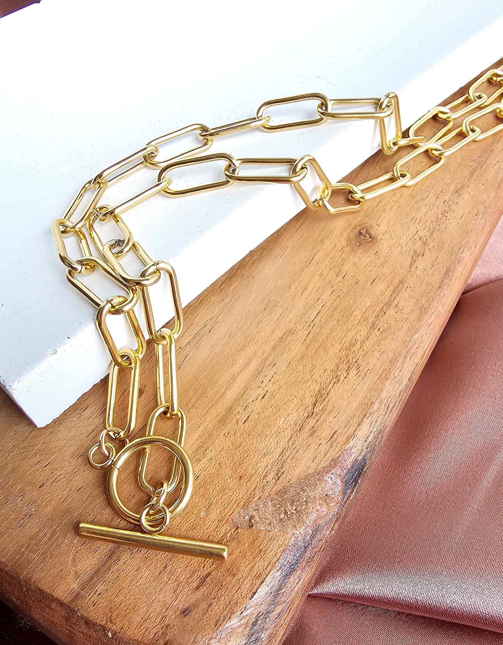 Luxe Gold Chunky Paper Clip Chain - 18" by Spiffy & Splendid