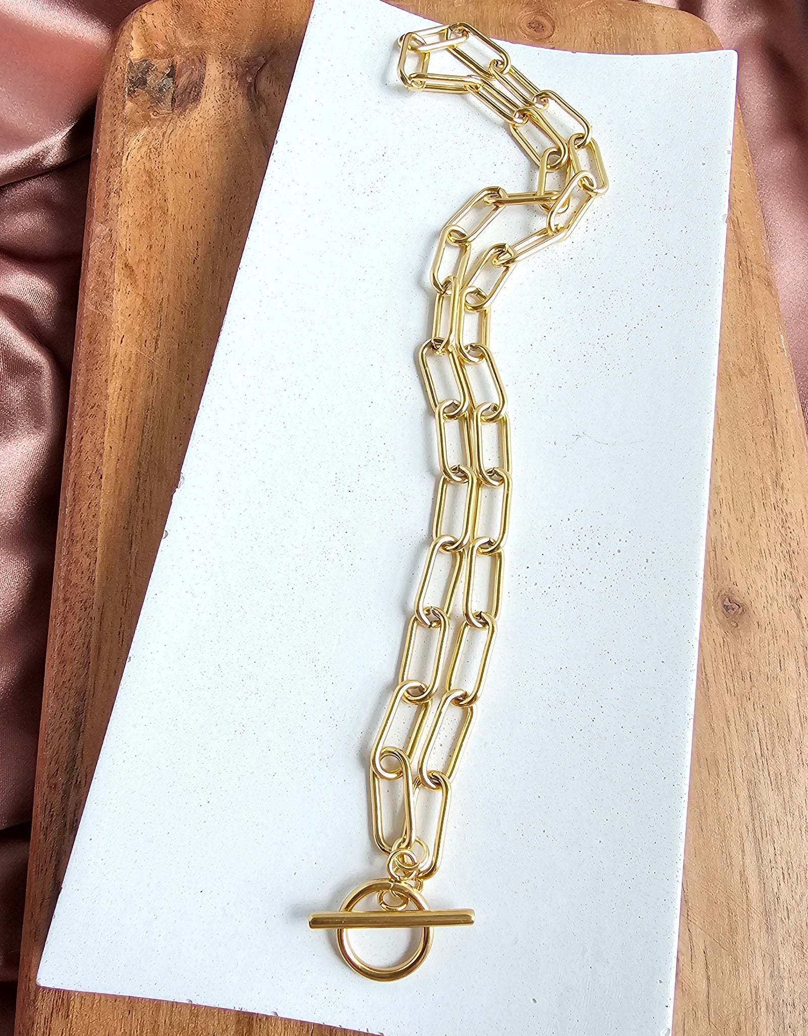 Luxe Gold Chunky Paper Clip Chain - 20" by Spiffy & Splendid