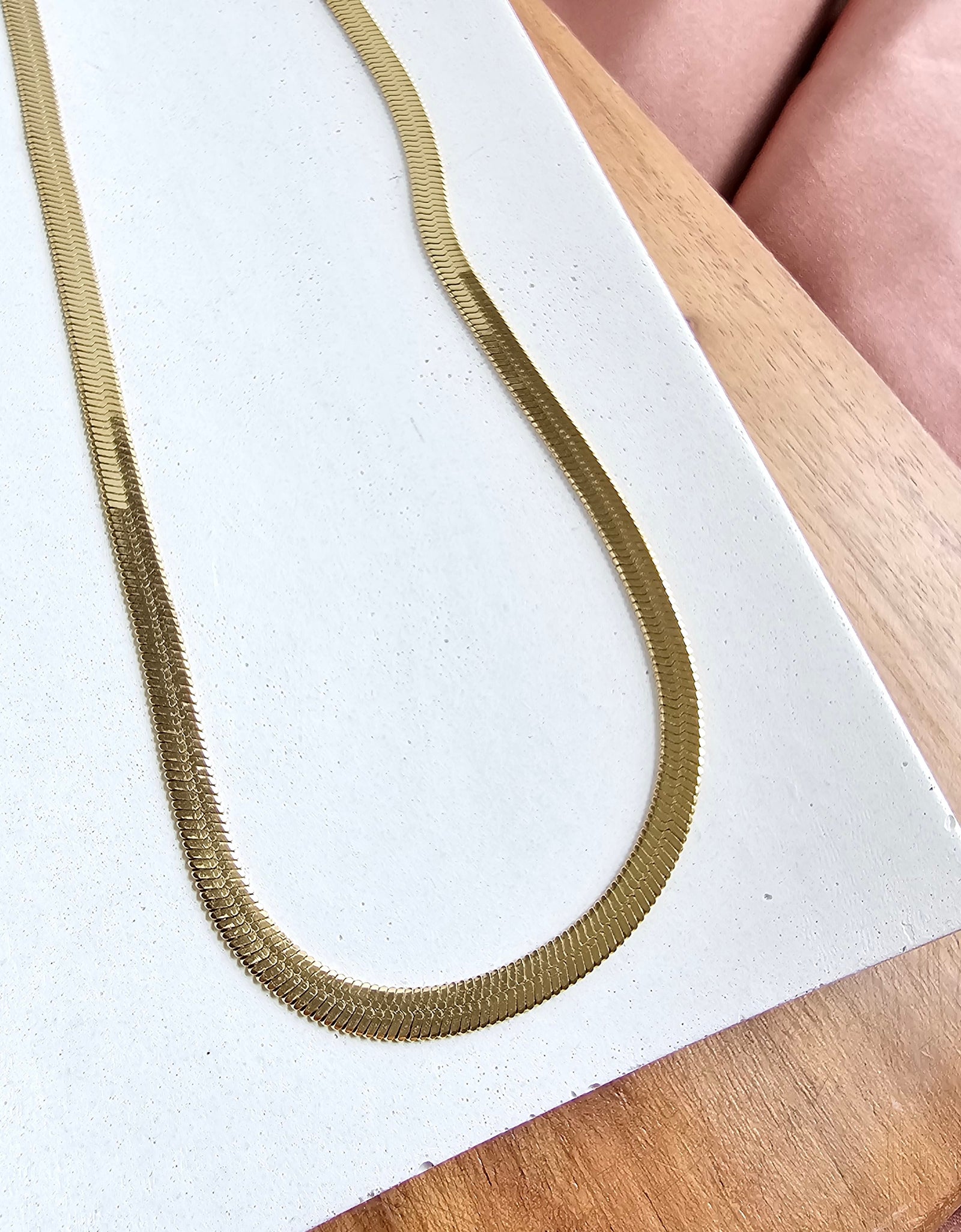 Luxe Gold Herringbone Chain - 20" by Spiffy & Splendid