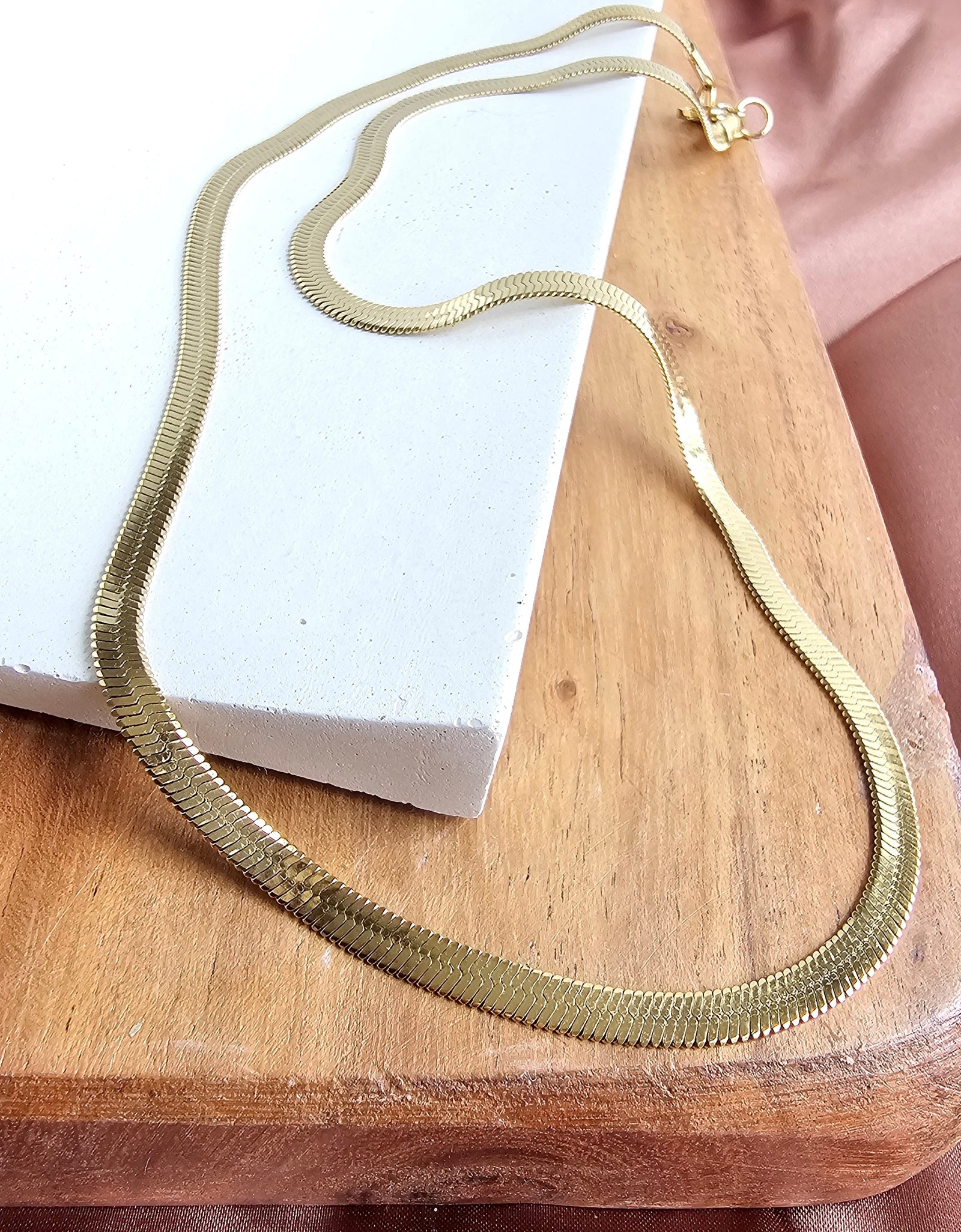 Luxe Gold Herringbone Chain - 20" by Spiffy & Splendid