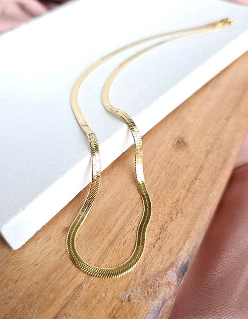 Load image into Gallery viewer, Luxe Gold Delicate Herringbone Chain - 16" by Spiffy &amp; Splendid
