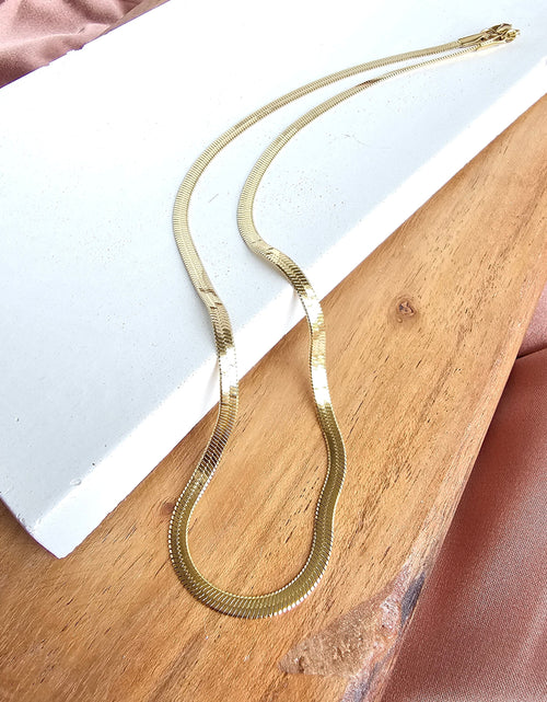 Load image into Gallery viewer, Luxe Gold Delicate Herringbone Chain - 16" by Spiffy &amp; Splendid
