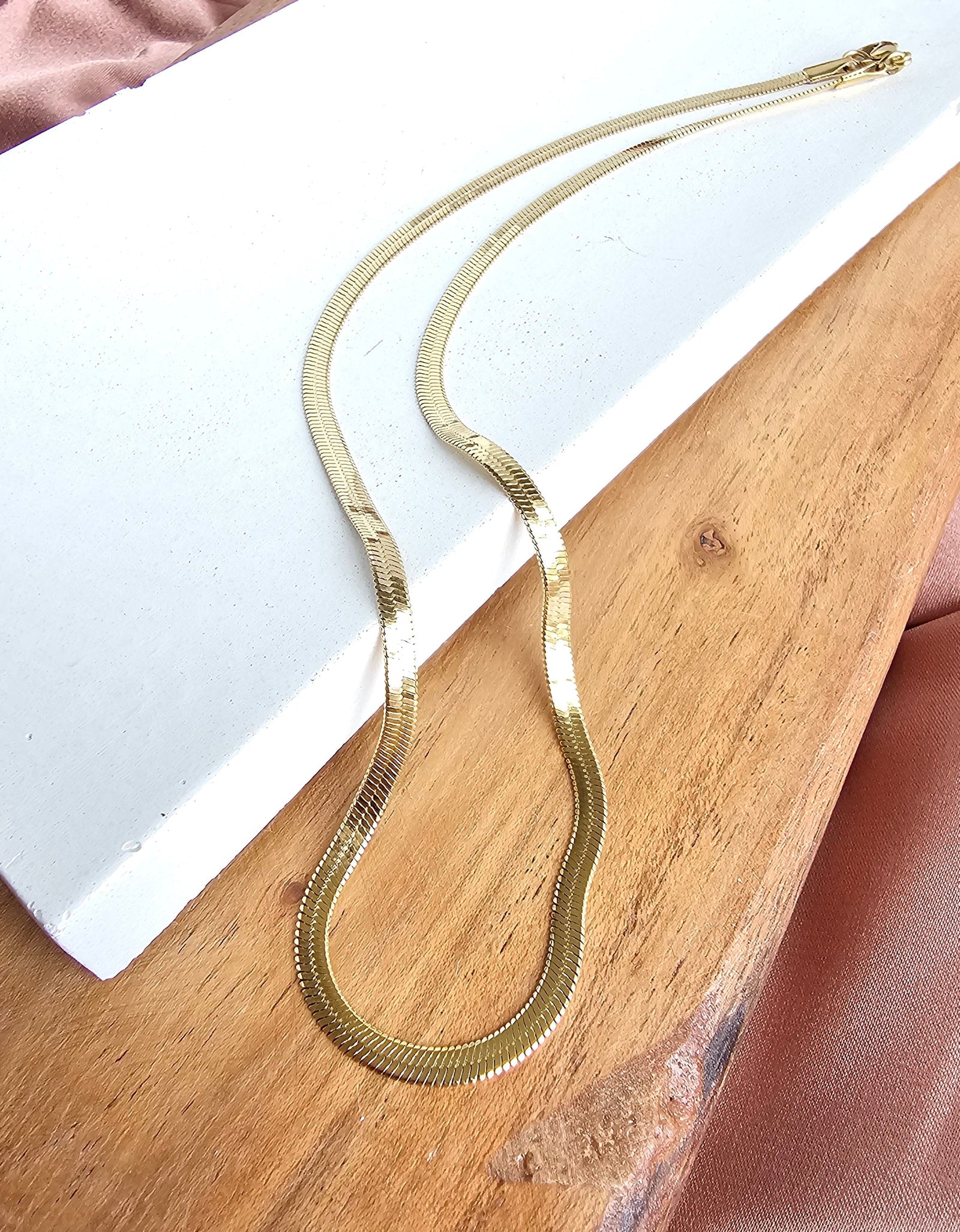 Luxe Gold Delicate Herringbone Chain - 16" by Spiffy & Splendid