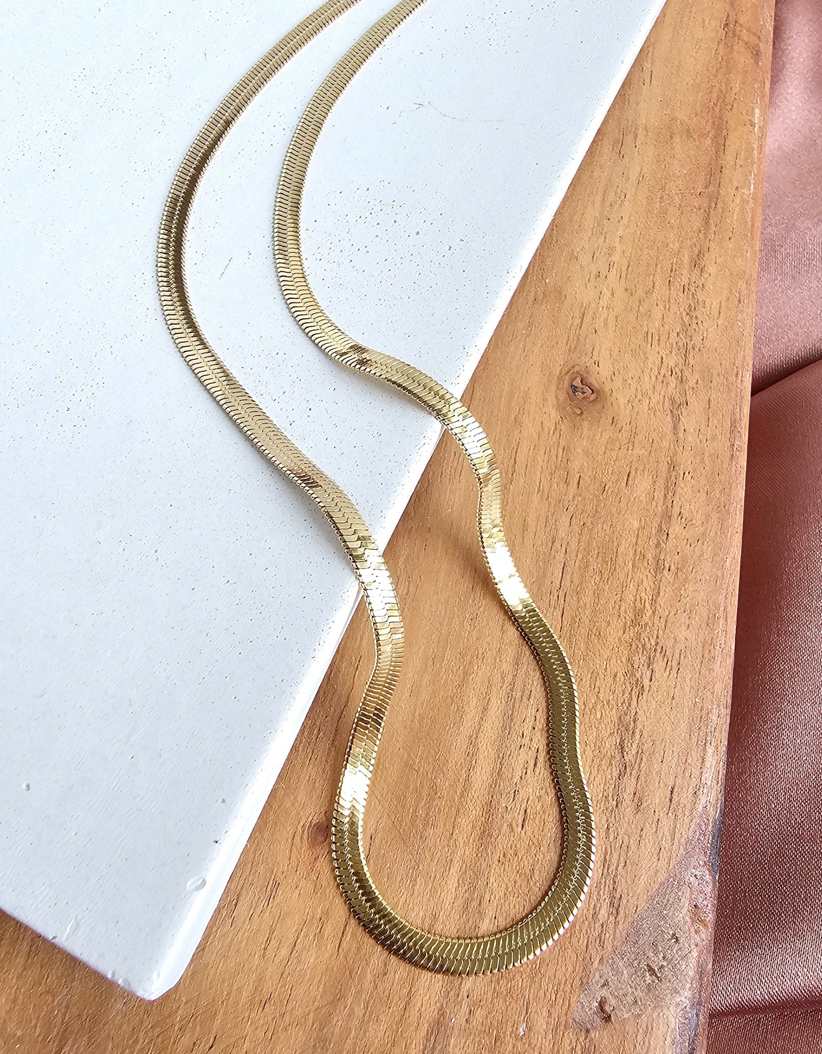 Luxe Gold Delicate Herringbone Chain - 16" by Spiffy & Splendid