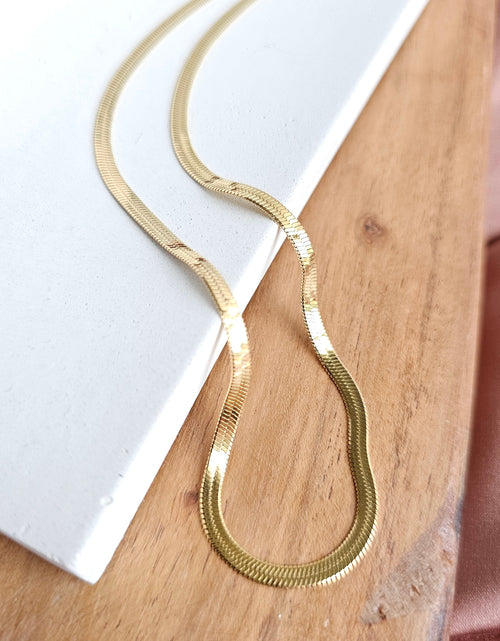 Load image into Gallery viewer, Luxe Gold Delicate Herringbone Chain - 16" by Spiffy &amp; Splendid
