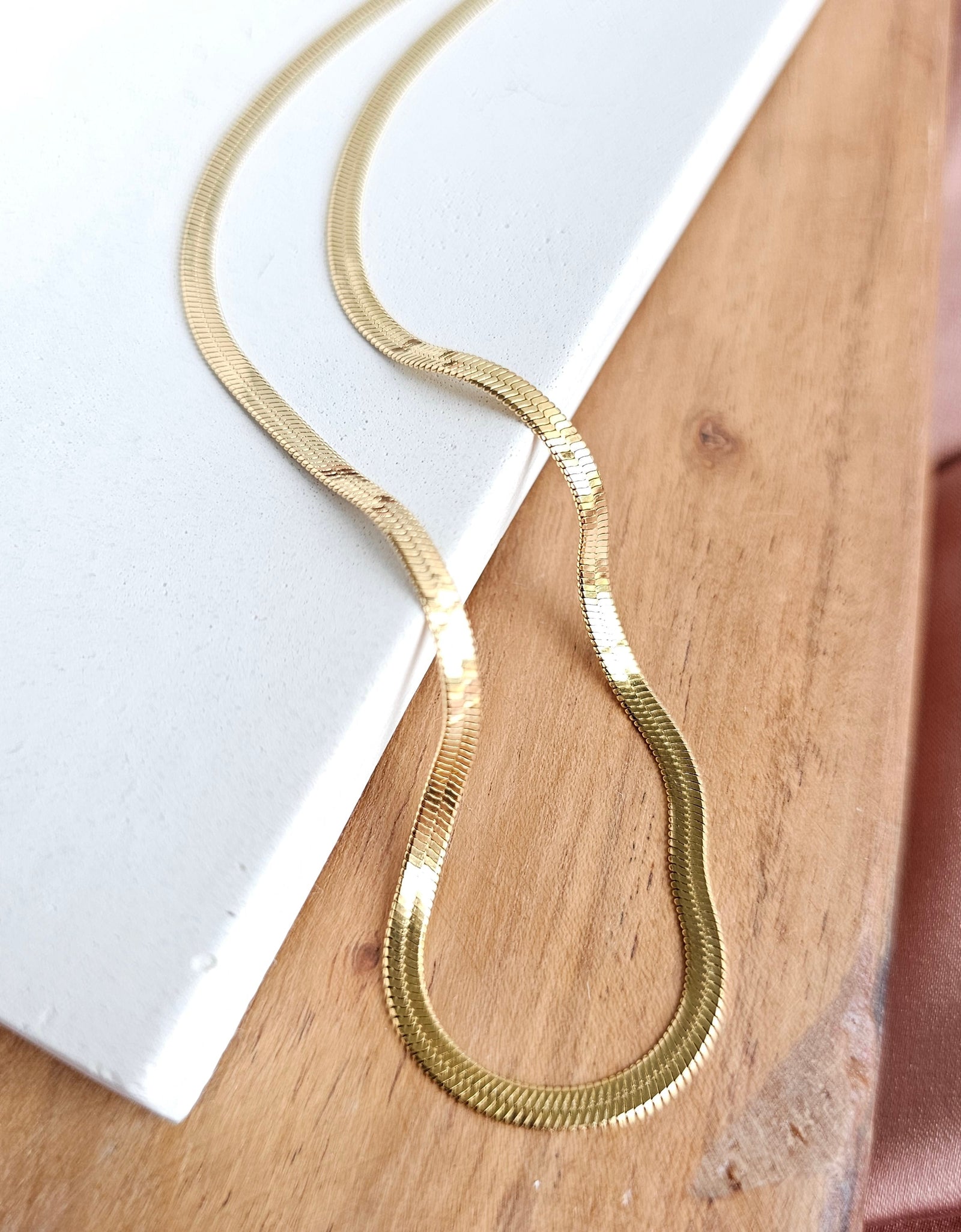 Luxe Gold Delicate Herringbone Chain - 16" by Spiffy & Splendid
