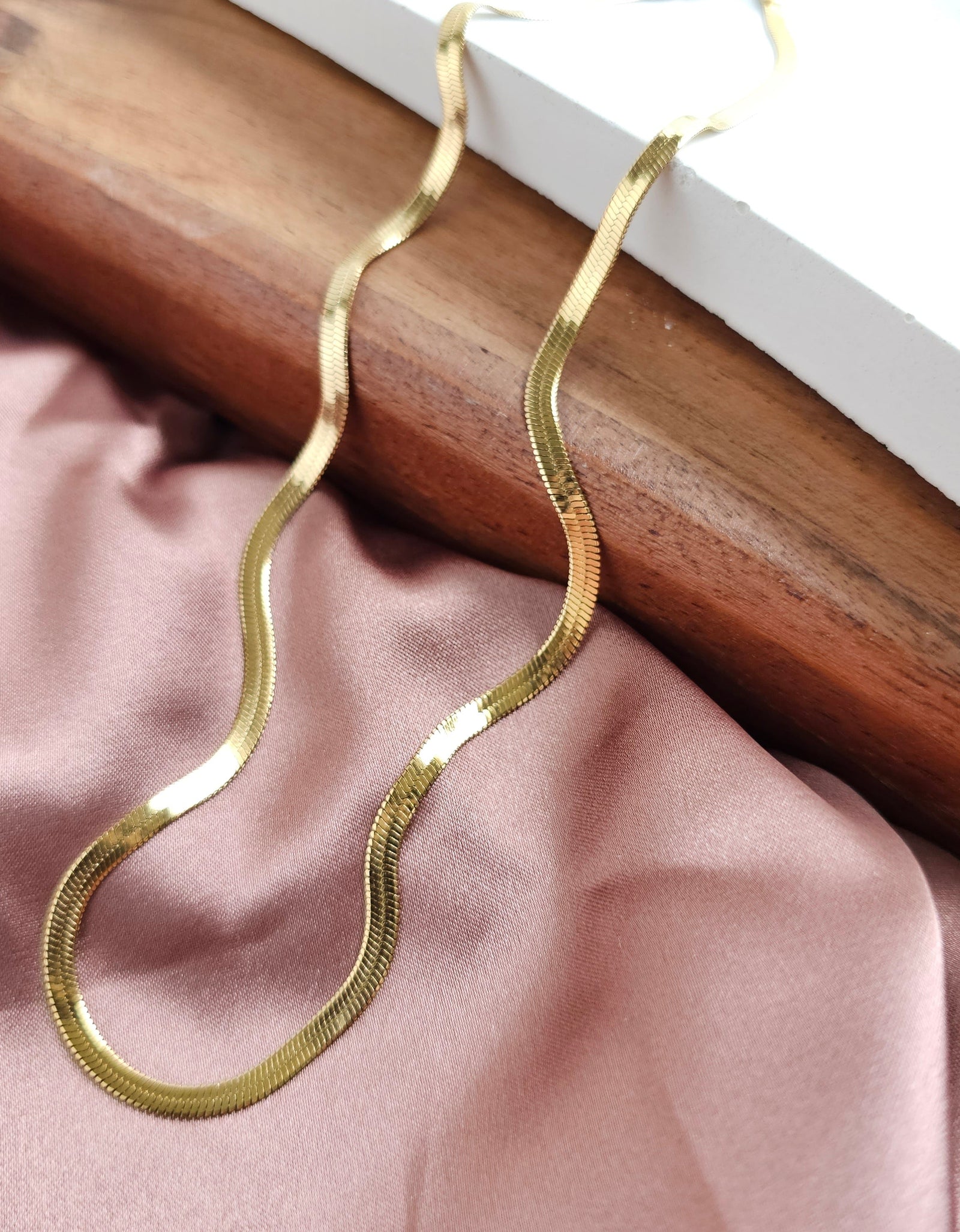Luxe Gold Delicate Herringbone Chain - 16" by Spiffy & Splendid