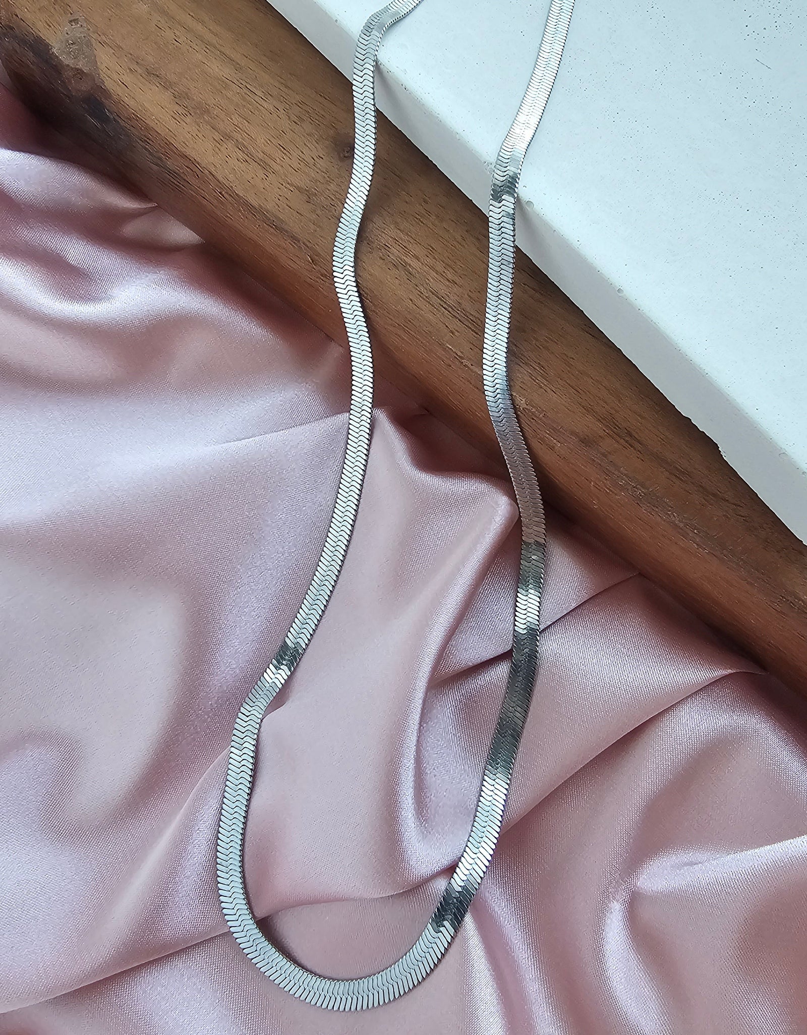 Luxe Silver Herringbone Chain - 20" by Spiffy & Splendid