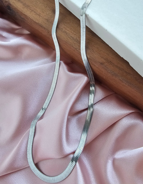 Load image into Gallery viewer, Luxe Silver Herringbone Chain - 20" by Spiffy &amp; Splendid
