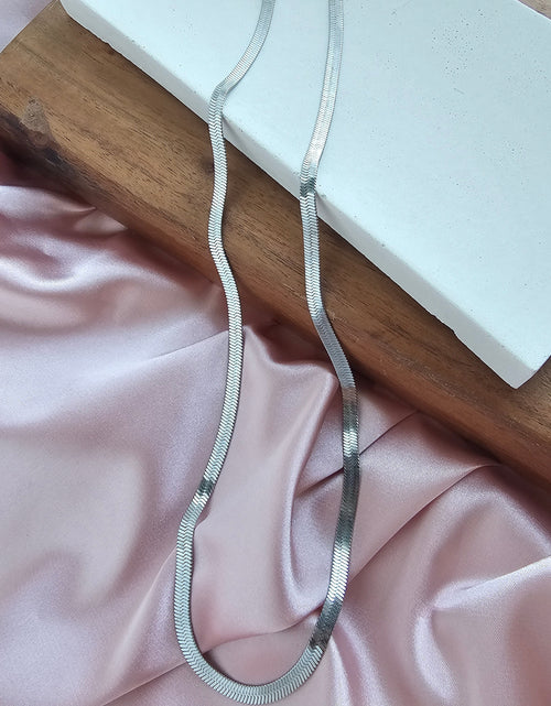 Load image into Gallery viewer, Luxe Silver Herringbone Chain - 20" by Spiffy &amp; Splendid
