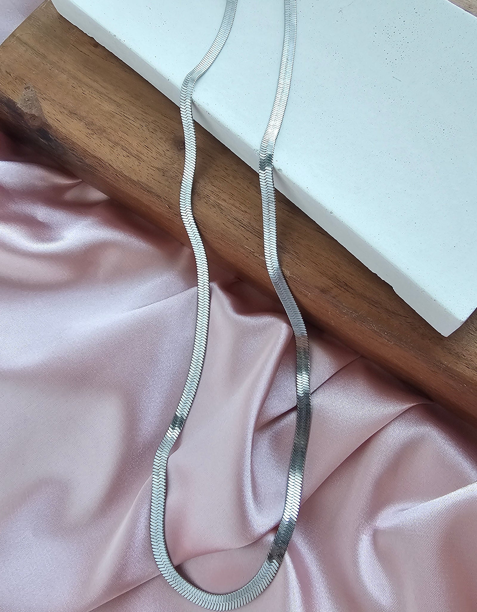 Luxe Silver Herringbone Chain - 20" by Spiffy & Splendid