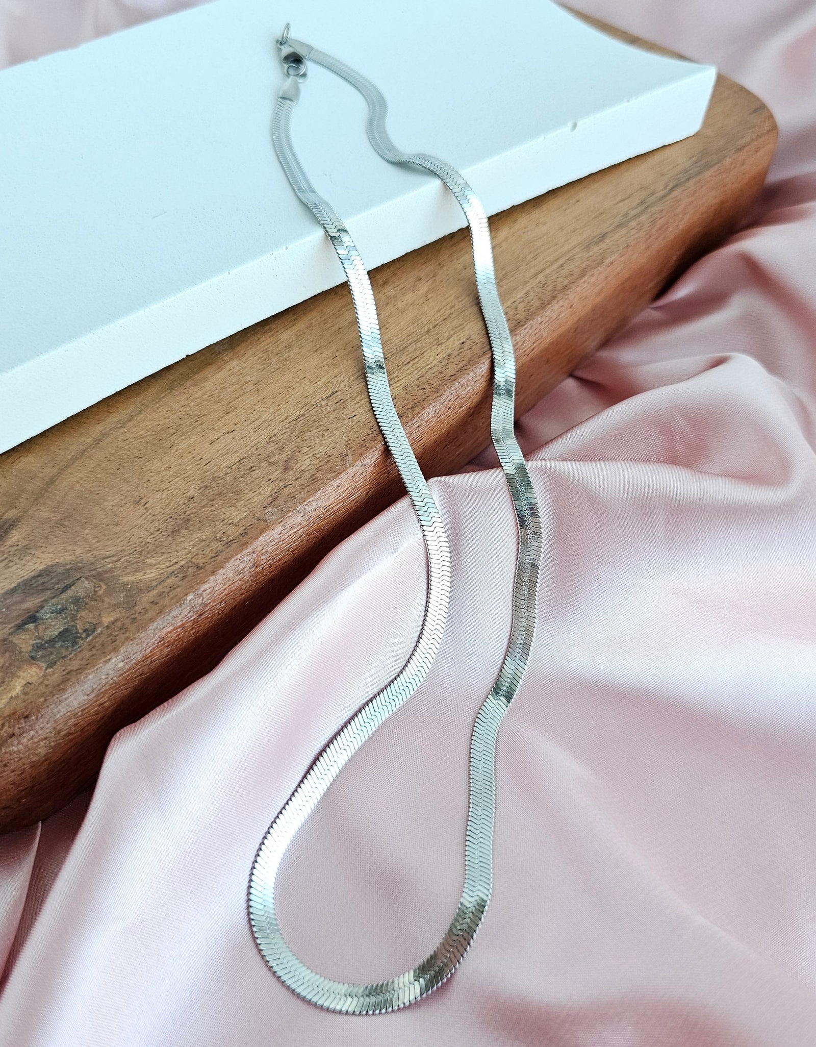 Luxe Silver Herringbone Chain - 20" by Spiffy & Splendid