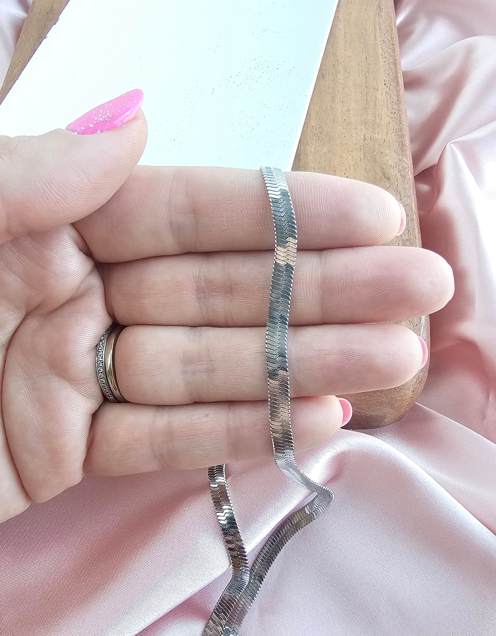 Luxe Silver Herringbone Chain - 20" by Spiffy & Splendid