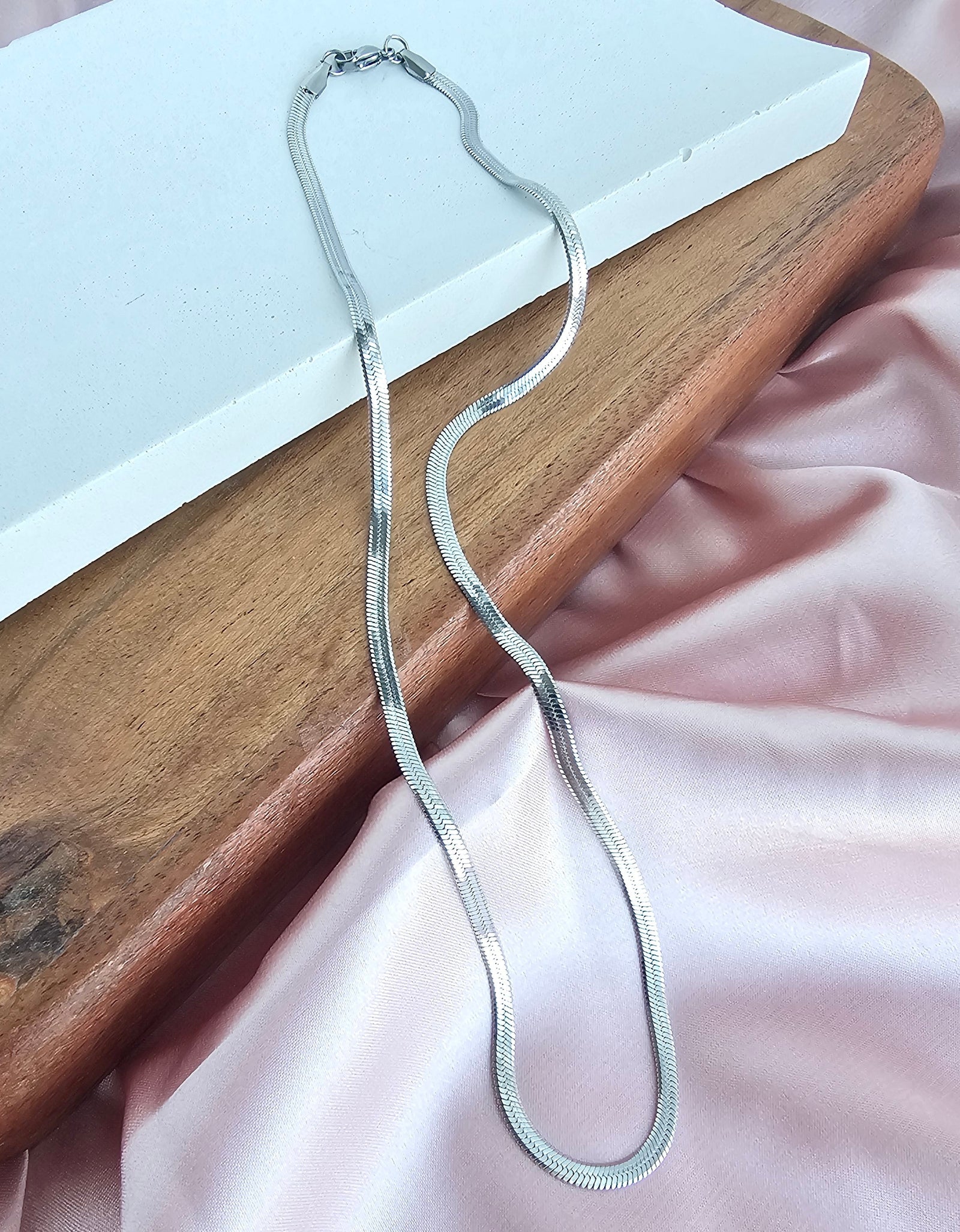 Luxe Silver Delicate Herringbone Chain - 18" by Spiffy & Splendid
