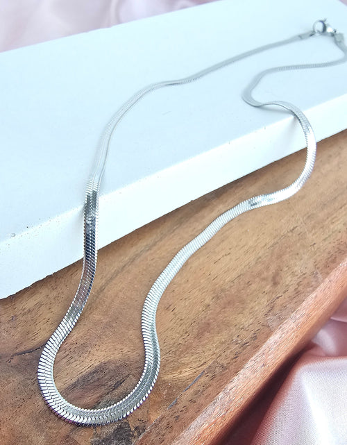 Load image into Gallery viewer, Luxe Silver Delicate Herringbone Chain - 18" by Spiffy &amp; Splendid
