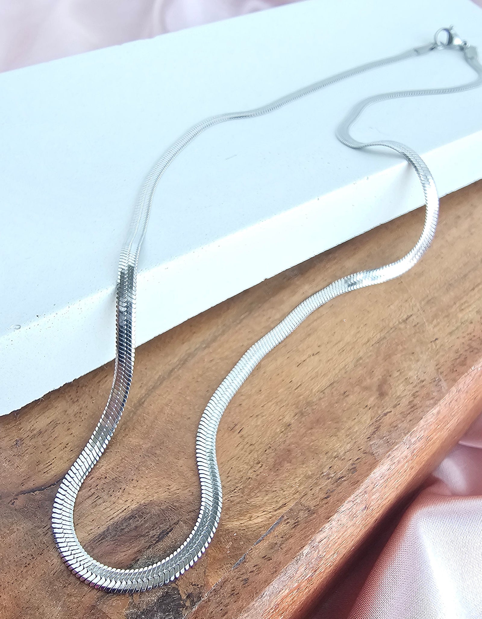 Luxe Silver Delicate Herringbone Chain - 18" by Spiffy & Splendid