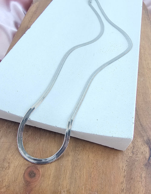 Load image into Gallery viewer, Luxe Silver Delicate Herringbone Chain - 18" by Spiffy &amp; Splendid
