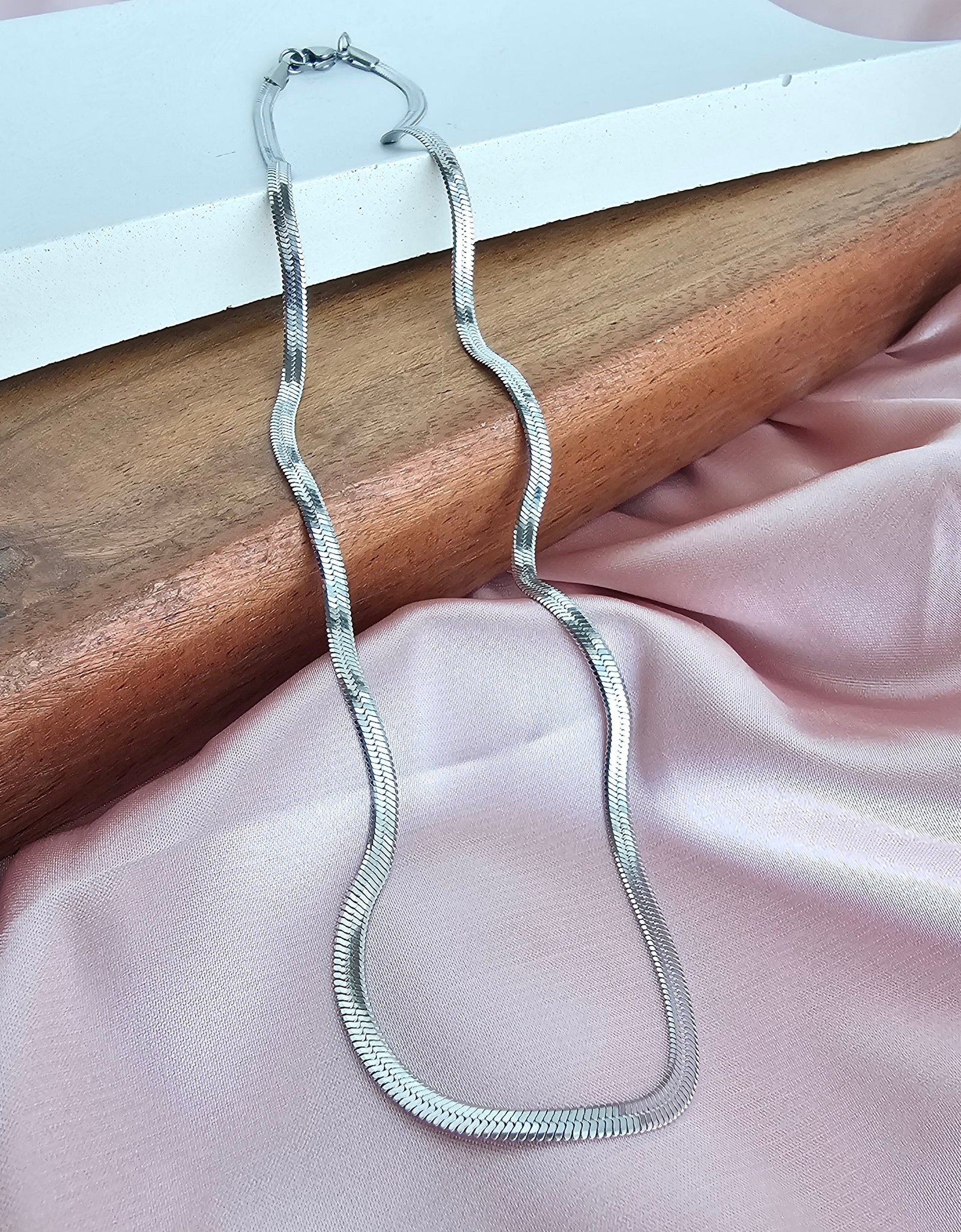 Luxe Silver Delicate Herringbone Chain - 18" by Spiffy & Splendid
