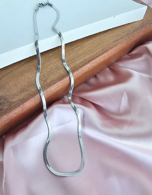 Load image into Gallery viewer, Luxe Silver Delicate Herringbone Chain - 18" by Spiffy &amp; Splendid
