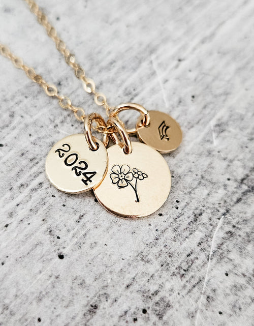 Load image into Gallery viewer, Graduation Class of 2024 Initial Necklace by Salt and Sparkle
