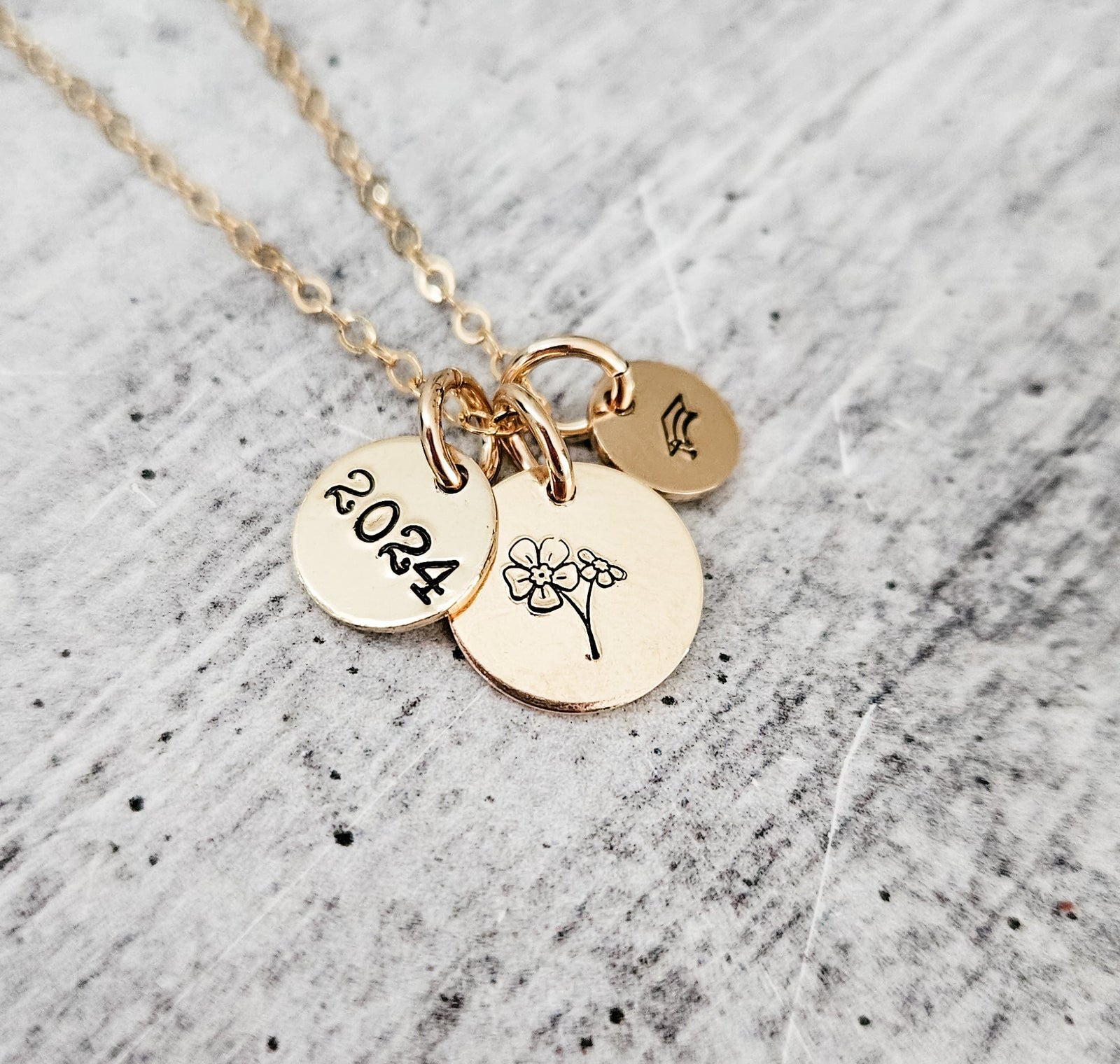Graduation Class of 2024 Initial Necklace by Salt and Sparkle
