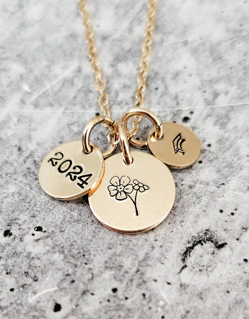 Load image into Gallery viewer, Graduation Class of 2024 Initial Necklace by Salt and Sparkle
