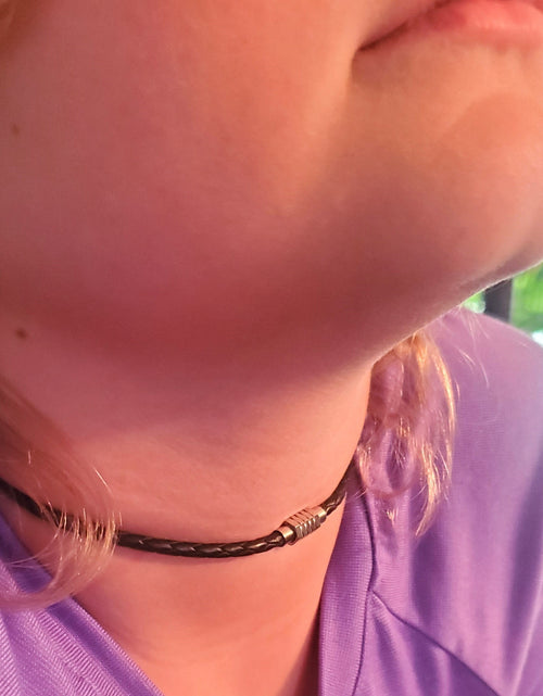 Load image into Gallery viewer, 3mm Bolo Leather Snap Off Chokers by Alexa Martha Designs
