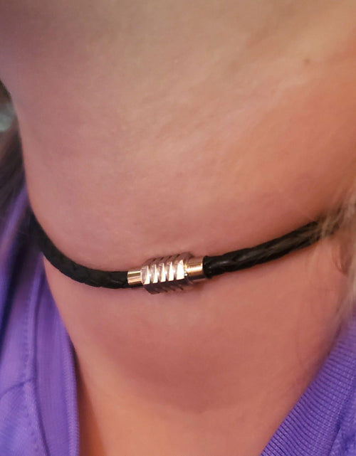 Load image into Gallery viewer, 3mm Bolo Leather Snap Off Chokers by Alexa Martha Designs
