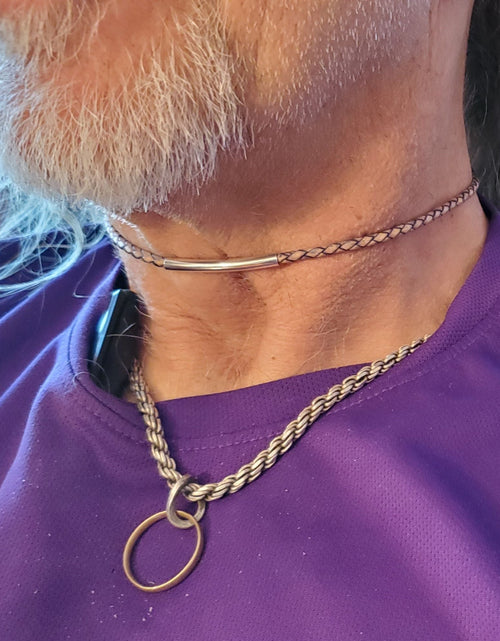 Load image into Gallery viewer, 3mm Bolo Leather Snap Off Chokers by Alexa Martha Designs
