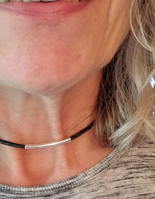 Load image into Gallery viewer, 3mm Bolo Leather Snap Off Chokers by Alexa Martha Designs
