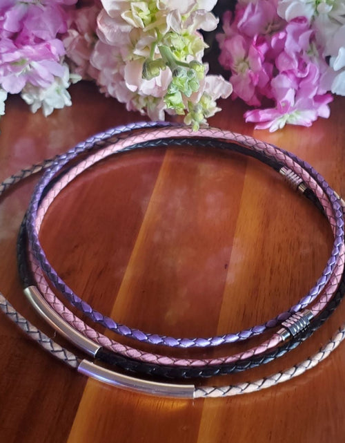 Load image into Gallery viewer, 3mm Bolo Leather Snap Off Chokers by Alexa Martha Designs
