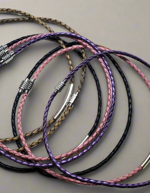 Load image into Gallery viewer, 3mm Bolo Leather Snap Off Chokers by Alexa Martha Designs
