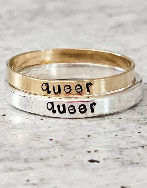 Load image into Gallery viewer, QUEER Skinny Band Ring by Salt and Sparkle
