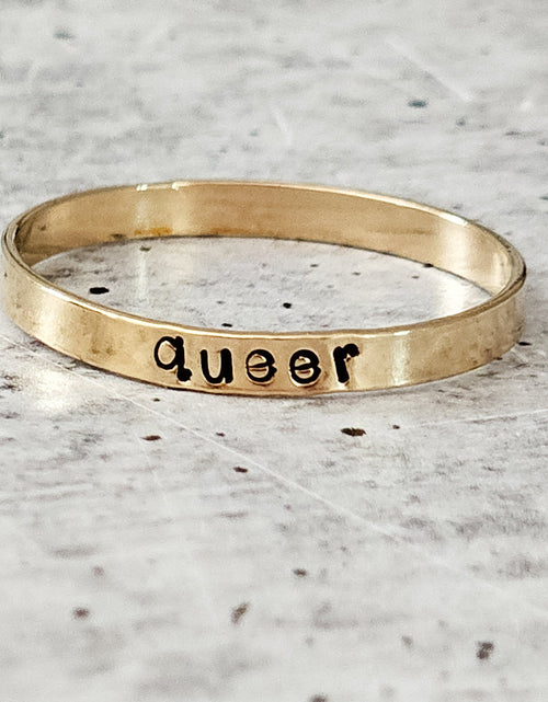 Load image into Gallery viewer, QUEER Skinny Band Ring by Salt and Sparkle
