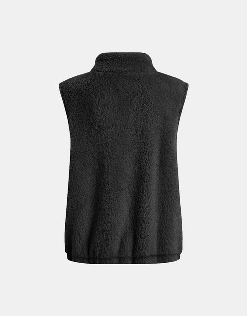 Load image into Gallery viewer, Full Size Fuzzy Zip Up Vest Coat with Pockets
