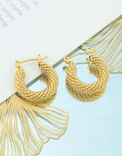 Load image into Gallery viewer, 14K Gold Cute Nugget Hoop Earring
