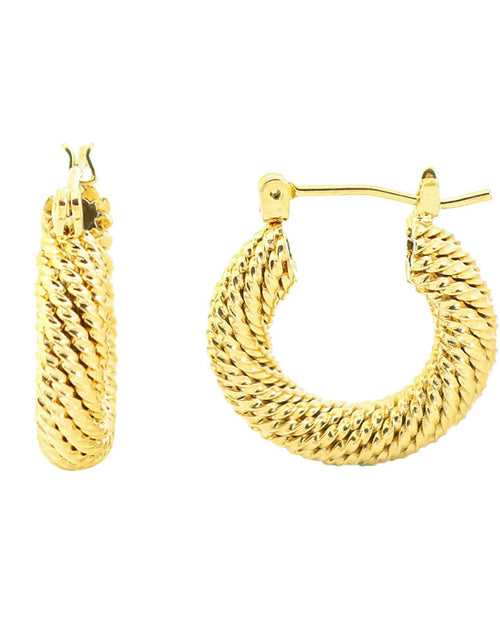Load image into Gallery viewer, 14K Gold Cute Nugget Hoop Earring
