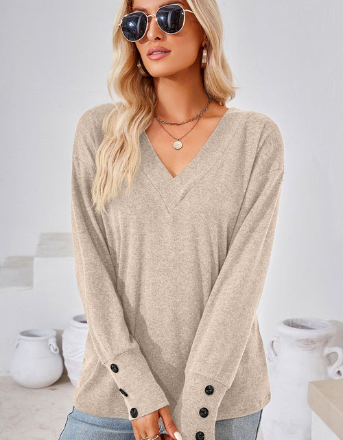 Load image into Gallery viewer, V-Neck Dropped Shoulder T-Shirt

