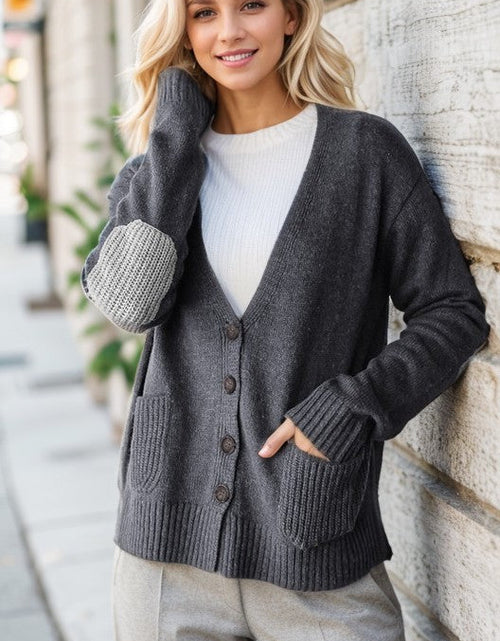 Load image into Gallery viewer, Heimish Full Size Long Sleeve V Neck Button Down Cardigan
