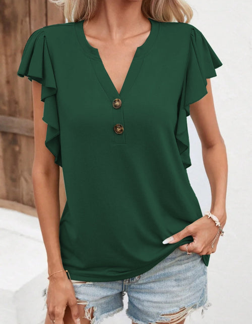 Load image into Gallery viewer, Notched Cap Sleeve T-Shirt
