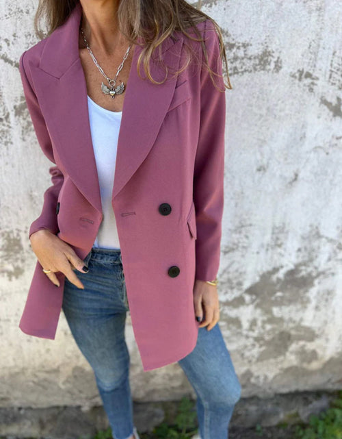 Load image into Gallery viewer, Full Size Collared Neck Long Sleeve Blazer
