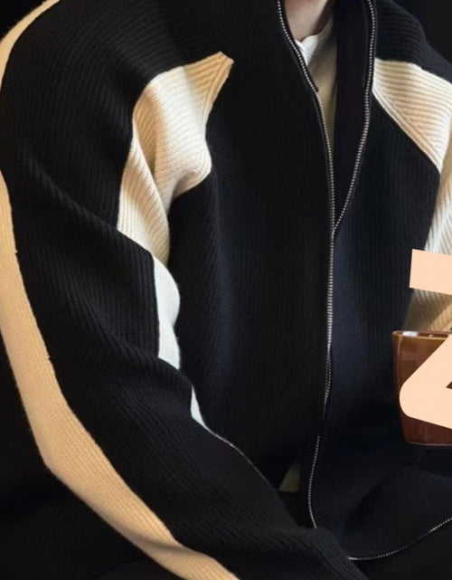 Load image into Gallery viewer, Men's Plus Size Zip Up Long Sleeve Cardigan
