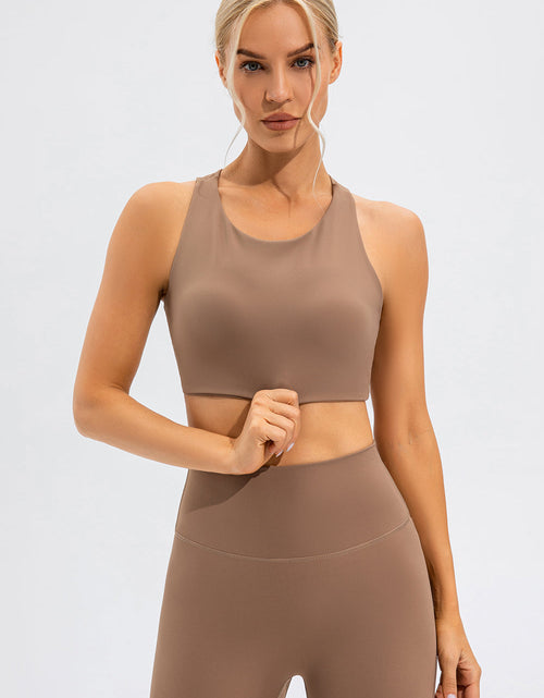 Load image into Gallery viewer, Round Neck Cutout Cropped Active Tank

