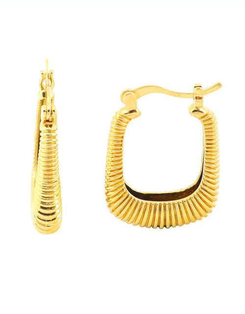 Load image into Gallery viewer, RMZ GOLD NYC 14K Gold Cute Wavy Pattern Hoop Earring
